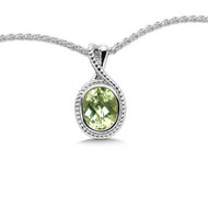 Green Amethyst Pendant in Sterling Silver