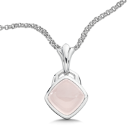 Rose Quartz Pendant in Sterling Silver