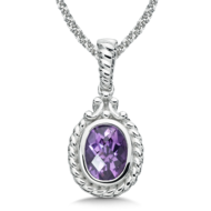 Amethyst Pendant in Sterling Silver