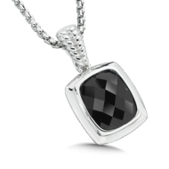 Onyx Pendant in Sterling Silver