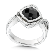 Onyx Ring in Sterling Silver