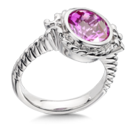 Pink Sapphire Ring in Sterling Silver