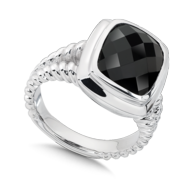 Onyx Ring in Sterling Silver