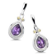 Amethyst Earrings in 18k Gold & Sterling Silver