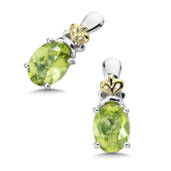 Peridot Earrings in 18k Gold & Sterling Silver