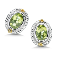 Peridot Earrings in 18k Gold & Sterling Silver