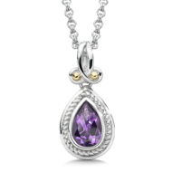 Amethyst Pendant in 18k Gold & Sterling Silver