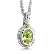 Peridot Pendant in 18k Gold & Sterling Silver