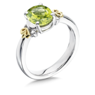 Peridot Ring in 18k Gold & Sterling Silver