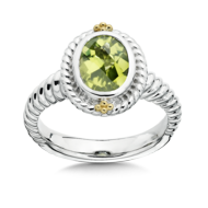 Peridot Ring in 18k Gold & Sterling Silver