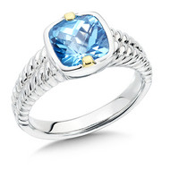 Blue Topaz in 18k Gold & Sterling Silver