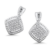 Diamond Earrings in Sterling Silver