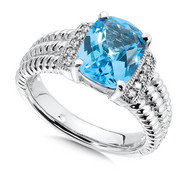  Blue Topaz Ring in Sterling Silver