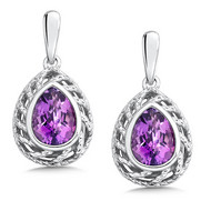 Amethyst Earrings in Sterling Silver