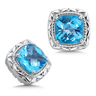 Blue Topaz Earrings in Sterling Silver