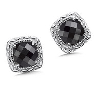 Onyx Earrings in Sterling Silver