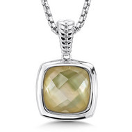 Yellow Shell Pendant in Sterling Silver