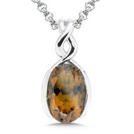 Honey Citrine Pendant in Sterling Silver