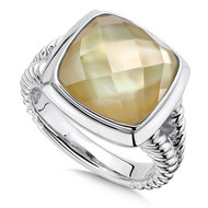 Yellow Shell Ring in Sterling Silver