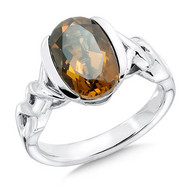  Honey Citrine Ring in Sterling Silver