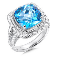 Blue Topaz Ring in Sterling Silver