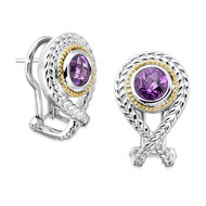 Amethyst Earrings in 18k Gold & Sterling Silver