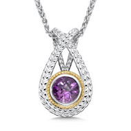 Amethyst Pendant in 18k Gold & Sterling Silver