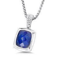 Lapis Pendant in Sterling Silver