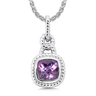 Amethyst Pendant in Sterling Silver