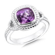 Amethyst Ring in Sterling Silver