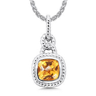 Citrine Pendant in Sterling Silver