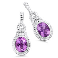 Amethyst Earrings in Sterling Silver