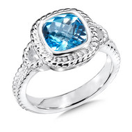 Blue Topaz Ring in Sterling Silver