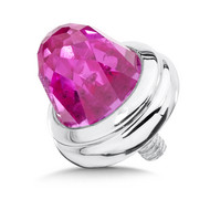 Large Pink Sapphire Single  Bracelet Cap