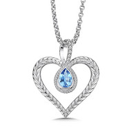 Blue Topaz Pendant in Sterling Silver