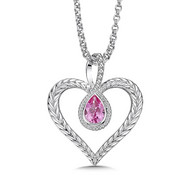 Pink Sapphire Pendant in Sterling Silver