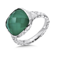 Green Agate Ring in Sterling Silver