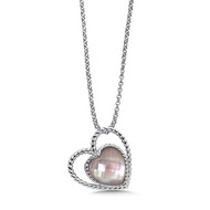 Rose Mother Of  Pearl Pendant in Sterling Silver