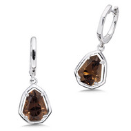 Smoky Quartz Earrings in Sterling Silver