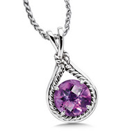 Amethyst Pendant in Sterling Silver