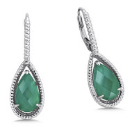 Green Agate Earrings in Sterling Silver