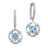 Blue Topaz Earrings in Sterling Silver