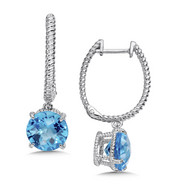 Blue Topaz Earrings in Sterling Silver