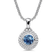 London Blue Topaz Pendant in Sterling Silver