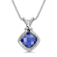 Lapis Pendant in Sterling Silver