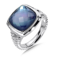 Blue Shell Ring in Sterling Silver