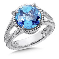 Blue Topaz Ring in Sterling Silver