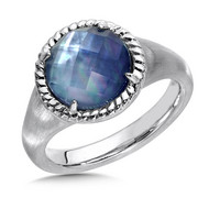 Blue Shell Ring in Sterling Silver