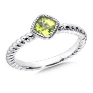 Peridot Ring in Sterling Silver