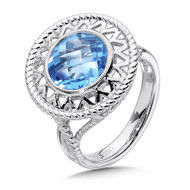 Blue Topaz Ring in Sterling Silver